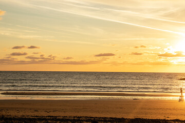 Fototapeta na wymiar Summertime sunset on the West coast of Wales.