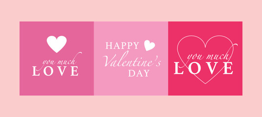 Valentine's Day. Set badge or label isolated on background. Vector illustration