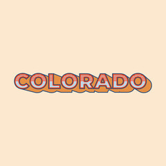 Vintage Retro Colorado Vector Design, a Timeless and Nostalgic Representation of the State of Colorado