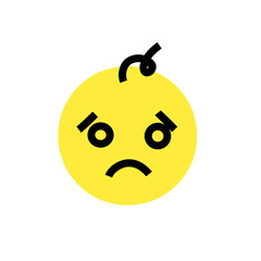 Rounded Comic icon with abstract emotions