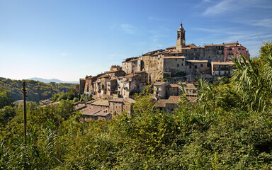 Fototapeta premium Latera, Viterbo, Lazio, Italy: landscape of the ancient hill town near the Lake Bolsena