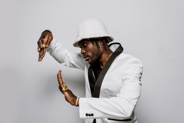 portrait of an hip hop music performer.