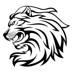 Tiger head silhouette vector for retro logo, emblem, badge, label template, t-shirt