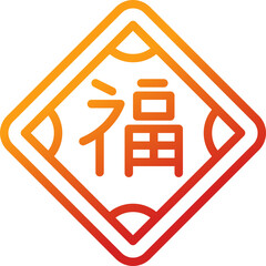 good luck gradient line icon