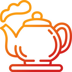 teapot gradient line icon