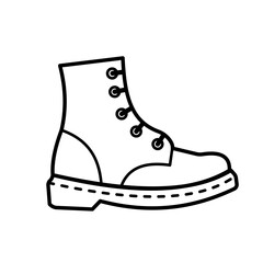 military boots - vector icon