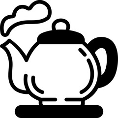 teapot solid line icon