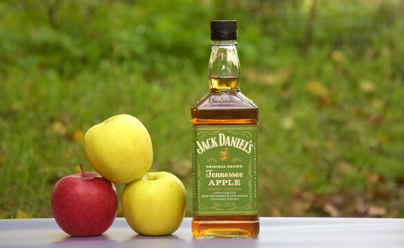Bottle of Jack Daniels with Apple flavours.