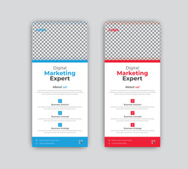 Digital marketing agency rack card design or Corporate business dl flyer design template.