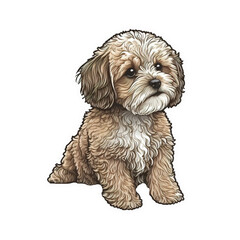 Cute Terrier Sticker Design Generative AI