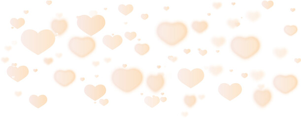 Hearts confetti bokeh orange