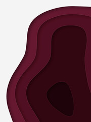 Abstract papercut gradient pattern with gradient red 3D multi-layer on white background. 