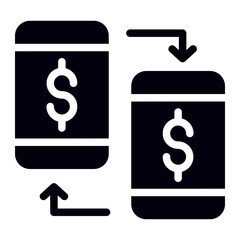 online transfer glyph icon