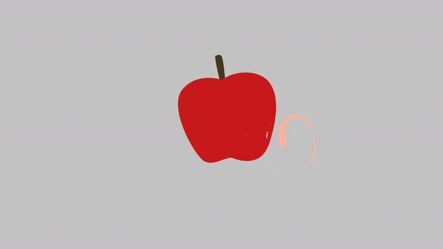 Animated Apple icon of nice animated icons. Explainer video easy to use with alpha channel