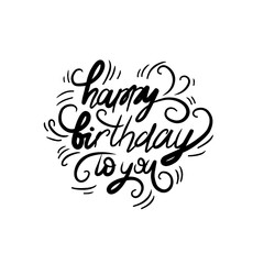 Happy birthday doodle hand lettering