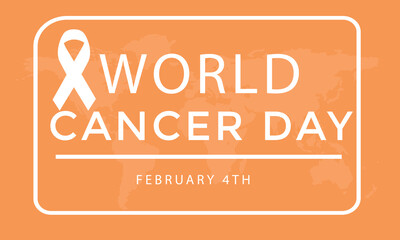 wold cancer day 2023, vector design , map and ribbon background, banner,  poster , wallpaper 