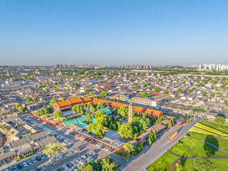 Aerial photography of Linji Temple in Zhengding Ancient City, Zhengding County, Shijiazhuang City, Hebei Province, China