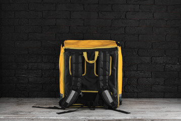 Yellow refrigerator bag for food delivery