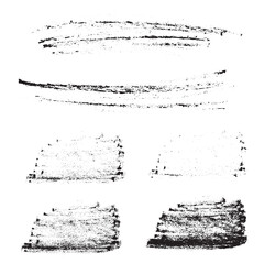 Grunge Shape Texture, Charcoal Strokes Set, Crayon Scribble Isolated, Hand Drawn Chalk Hatching