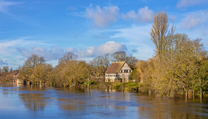 River in flood.