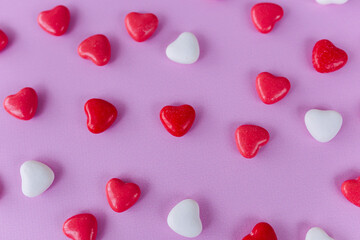 horse hearts on a pink background top view