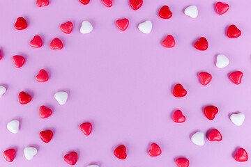 horse hearts on a pink background top view