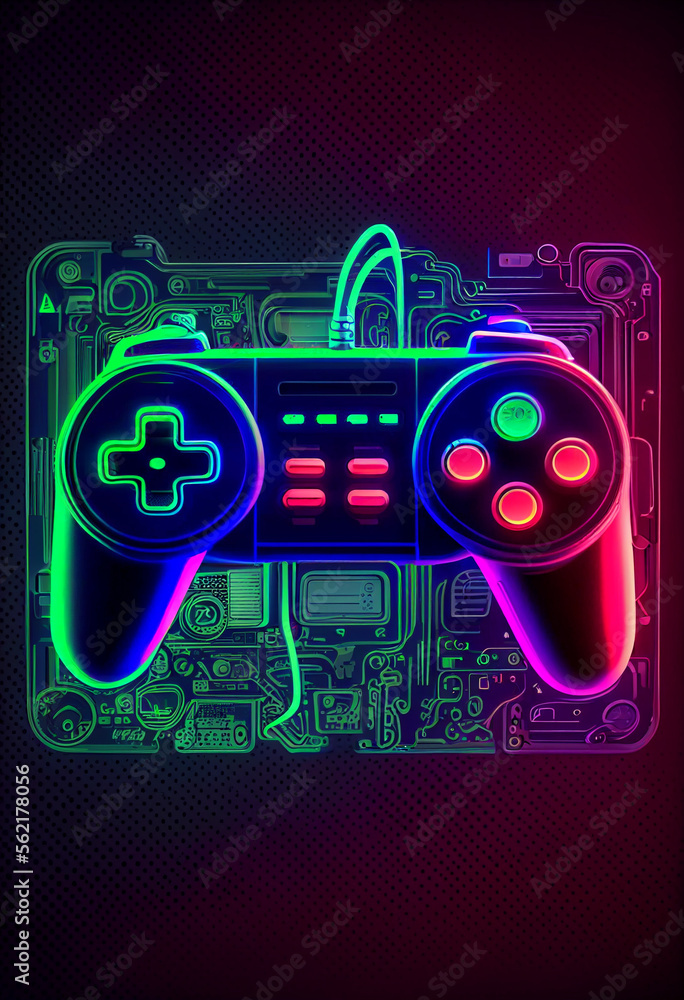 Aufkleber beautiful abstract videos game . generative ai technology