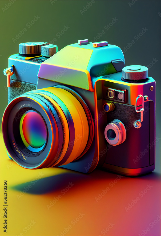 Poster beautiful abstract camera. generative ai technology