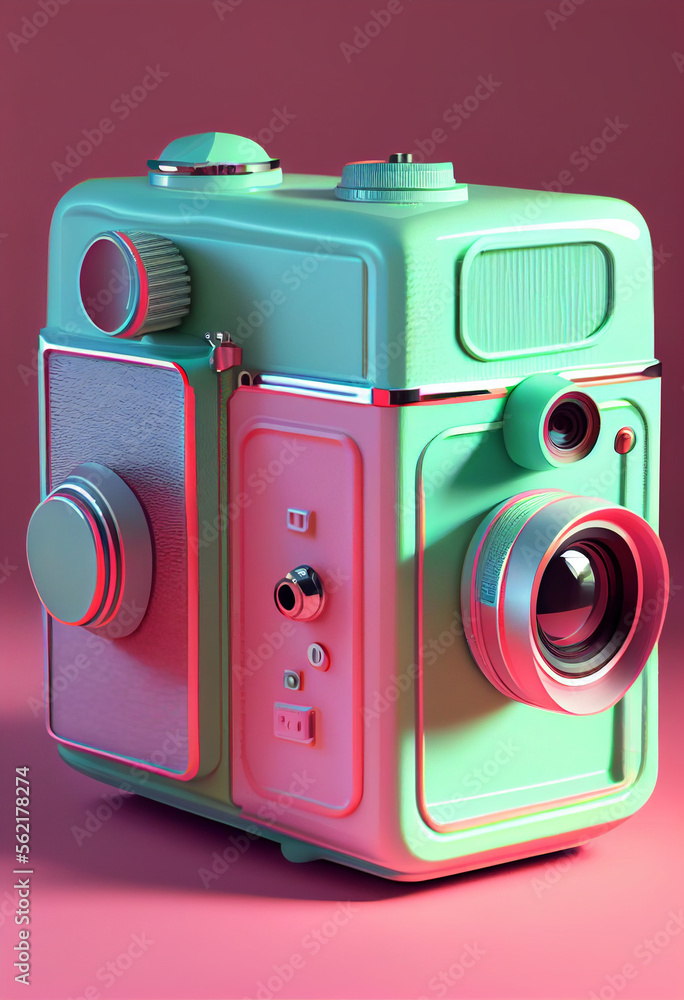 Poster beautiful abstract camera. generative ai technology