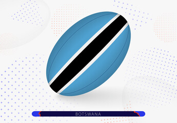 Rugby ball with the flag of Botswana on it. Equipment for rugby team of Botswana.