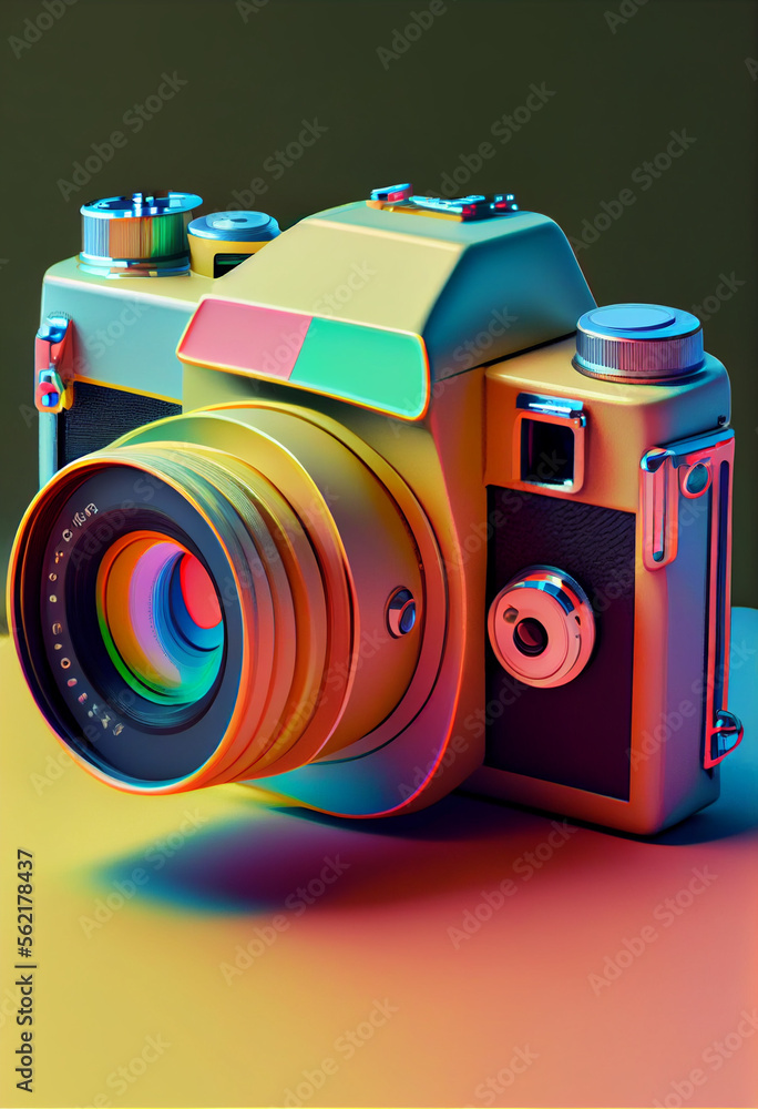 Poster beautiful abstract camera. generative ai technology