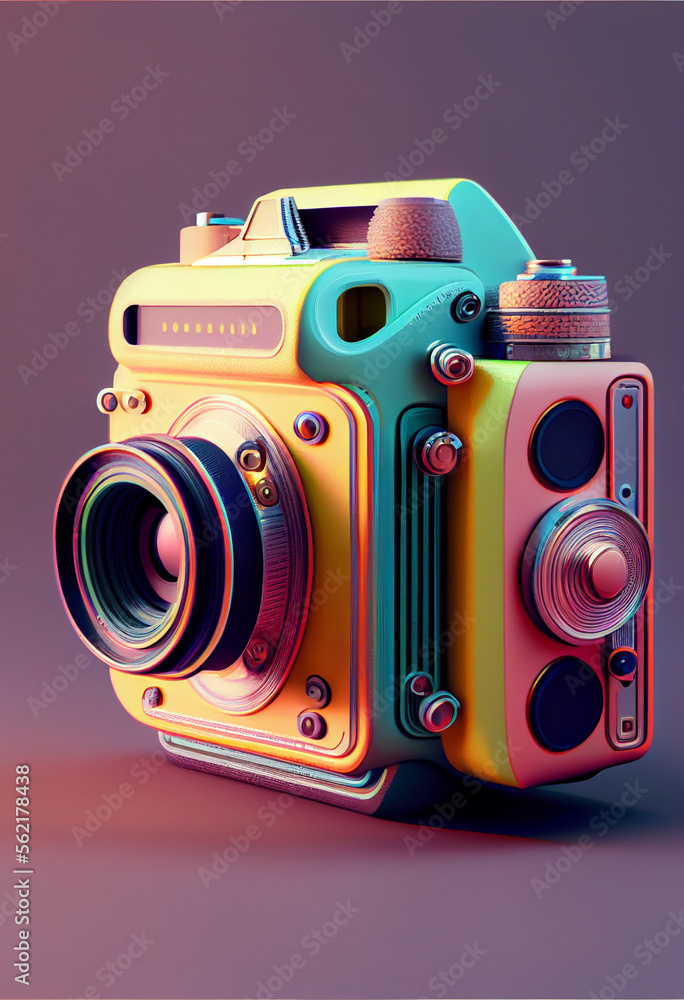Poster beautiful abstract camera. generative ai technology