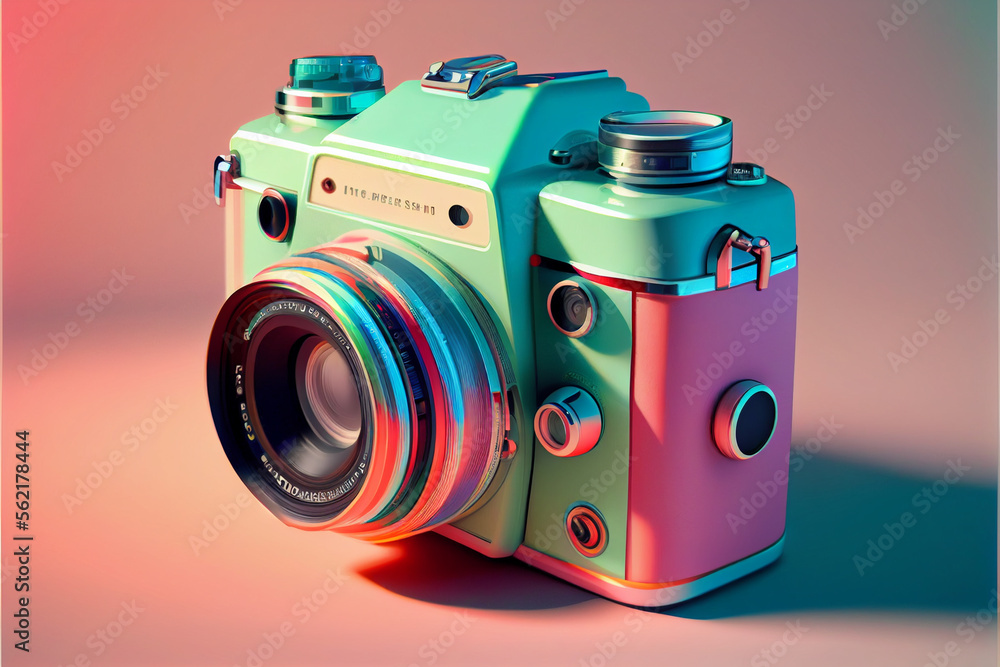 Poster beautiful abstract camera. generative ai technology