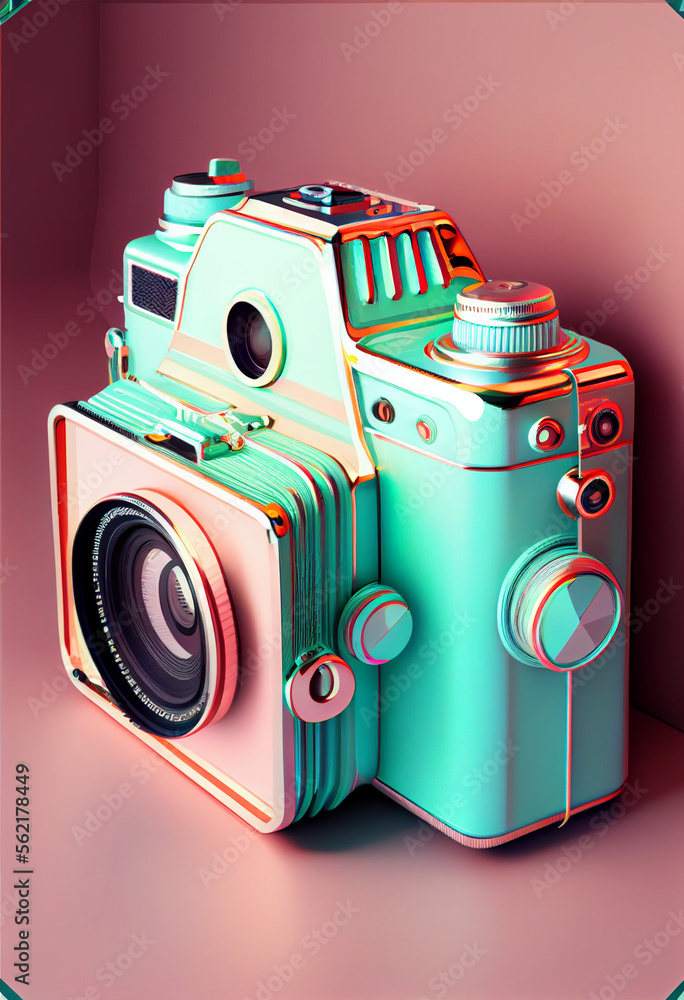 Poster beautiful abstract camera. generative ai technology