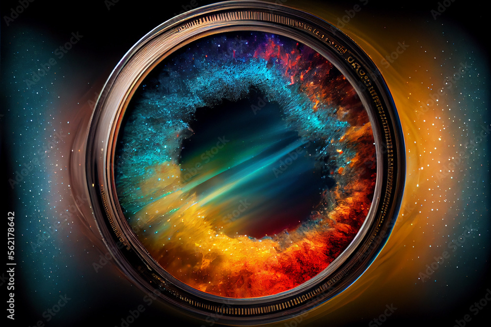Aufkleber beautiful abstract surreal camera lens. generative ai technology