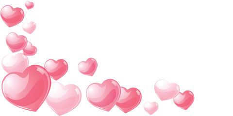 wave of love hearts illustration - valentines day design banner