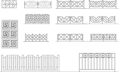 sketch vector illustration of luxury classic iron fence