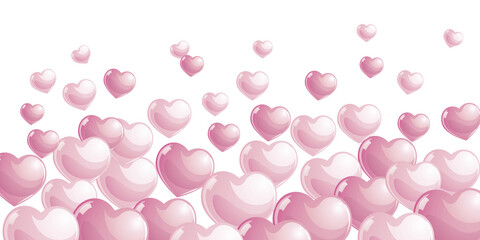 wave of love hearts illustration - valentines day design banner