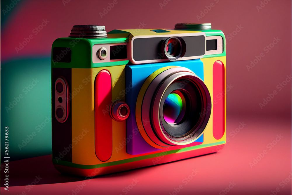 Poster Beautiful abstract camera . Generative AI technology 