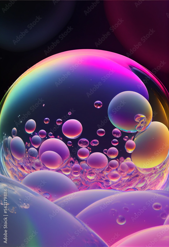 Poster soap bubble ball abstract background texture semicircle. beautiful background pattern texture for de