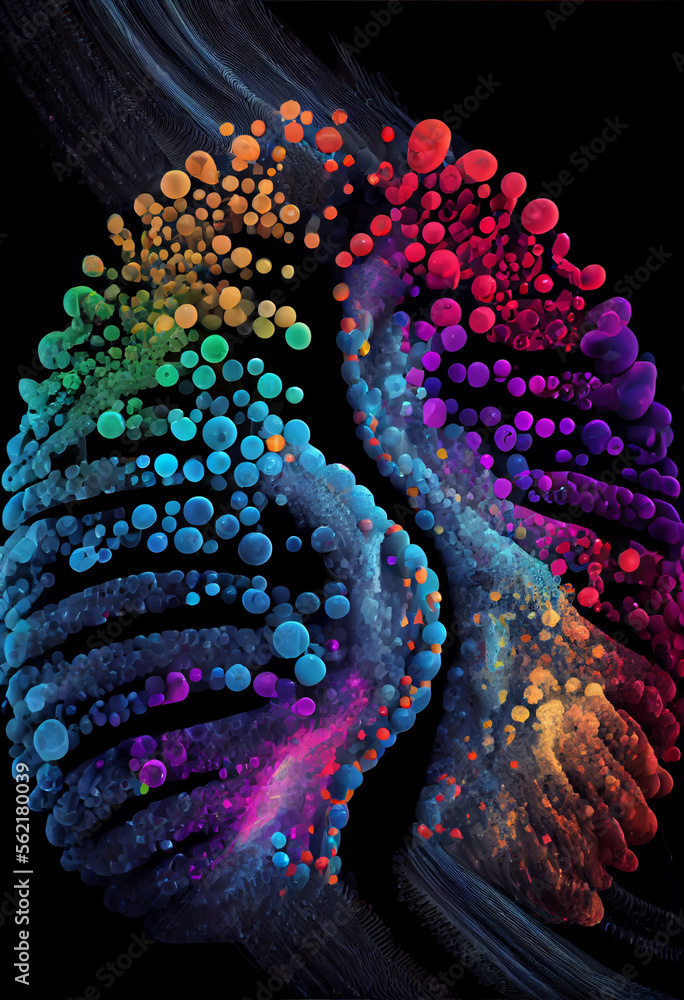 Leinwandbilder beautiful abstract multi colored fingerprint and dna molecule on background texture for design.