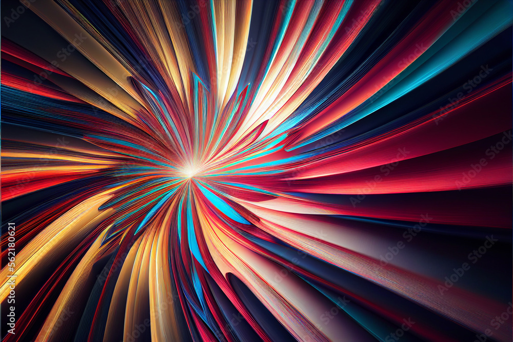 Aufkleber Wonderful Abstract colourful line background. Starburst dynamic wave. Background pattern for design.
