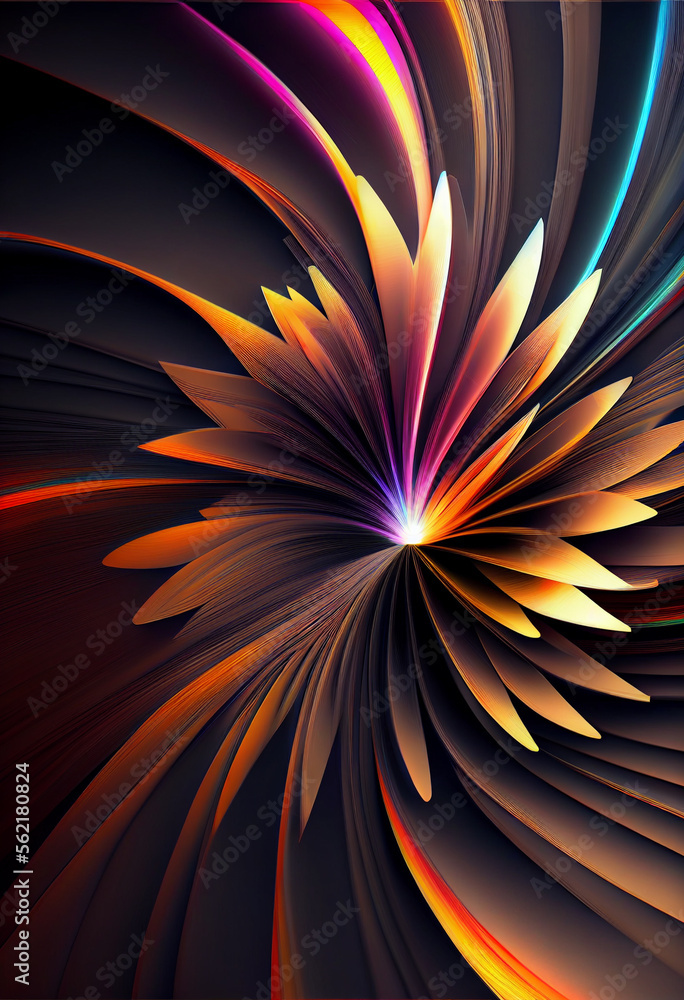 Fototapete Wonderful Abstract colourful line background. Starburst dynamic wave. Background pattern for design.