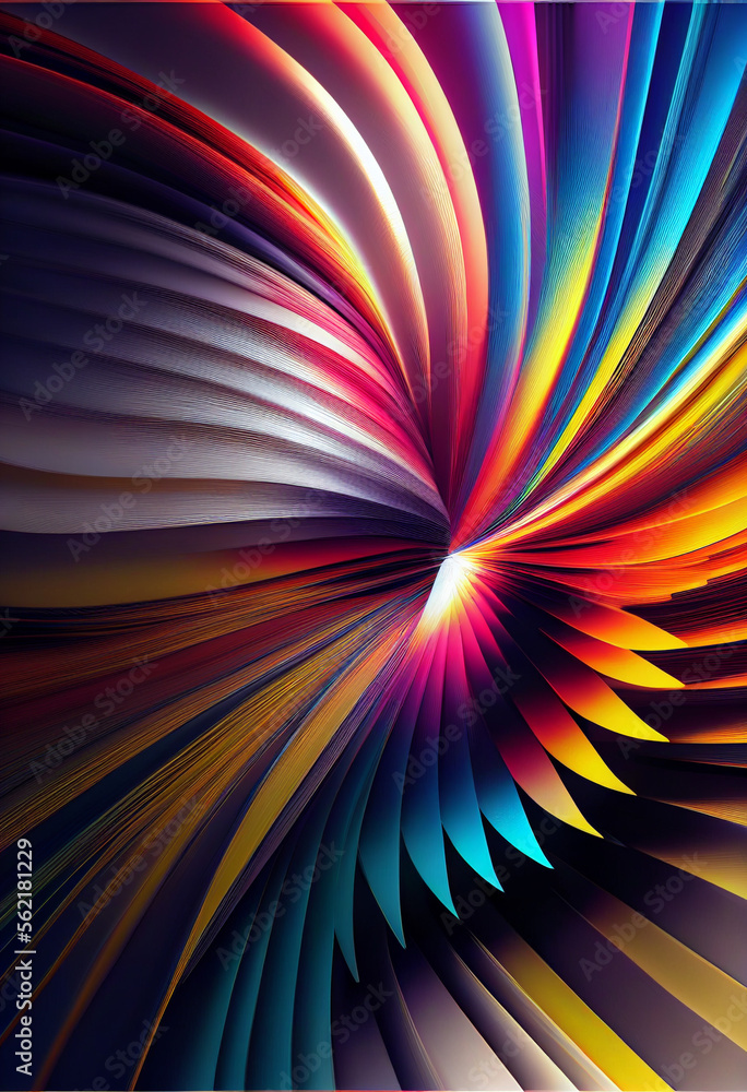 Fototapete Wonderful Abstract colourful line background. Starburst dynamic wave. Background pattern for design.