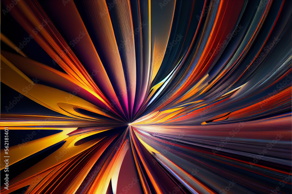 Fototapete Wonderful Abstract colourful line background. Starburst dynamic wave. Background pattern for design.