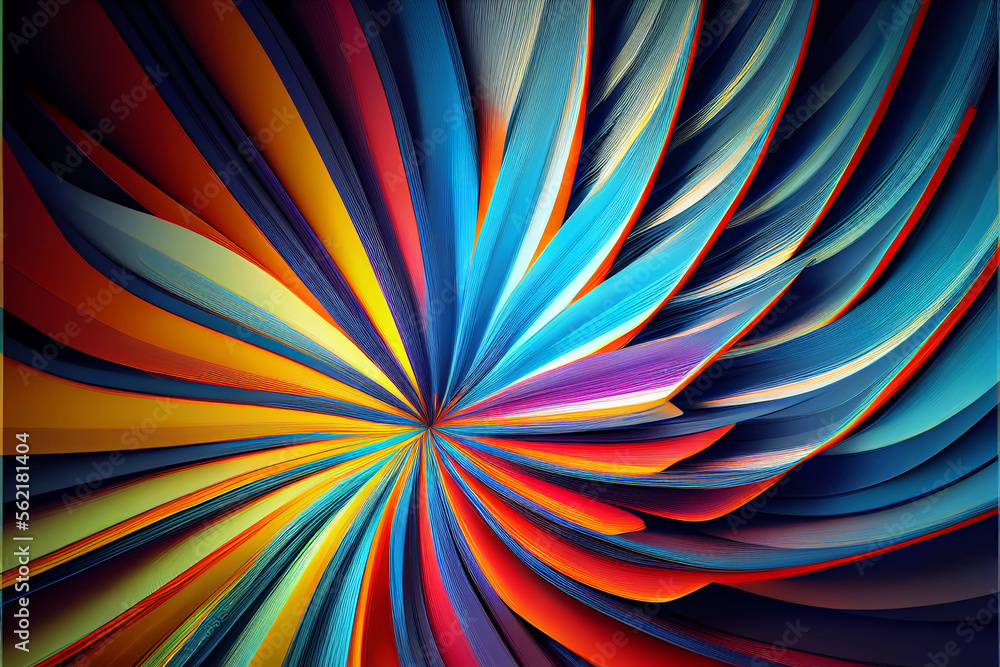 Poster Wonderful Abstract colourful line background. Starburst dynamic wave. Background pattern for design.