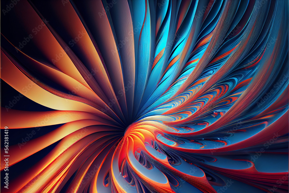 Poster Wonderful Abstract colourful line background. Starburst dynamic wave. Background pattern for design.