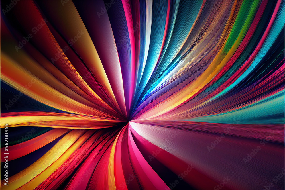 Poster Wonderful Abstract colourful line background. Starburst dynamic wave. Background pattern for design.