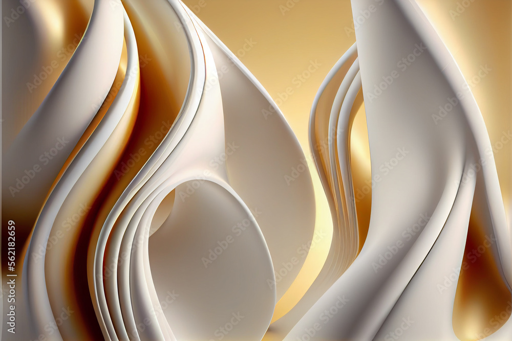 Aufkleber wonderful abstract luxury design background. trendy white gradient shapes. liquid curve shape in mot