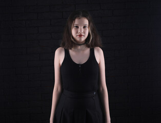 portrait of a teenager goth girl